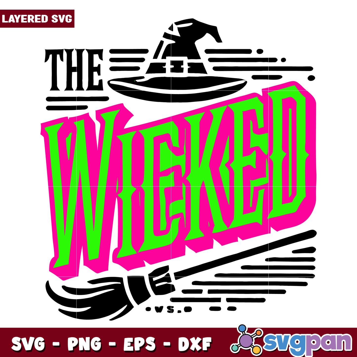 The wicked design svg, wicked movie svg, elphaba silhouette svg
