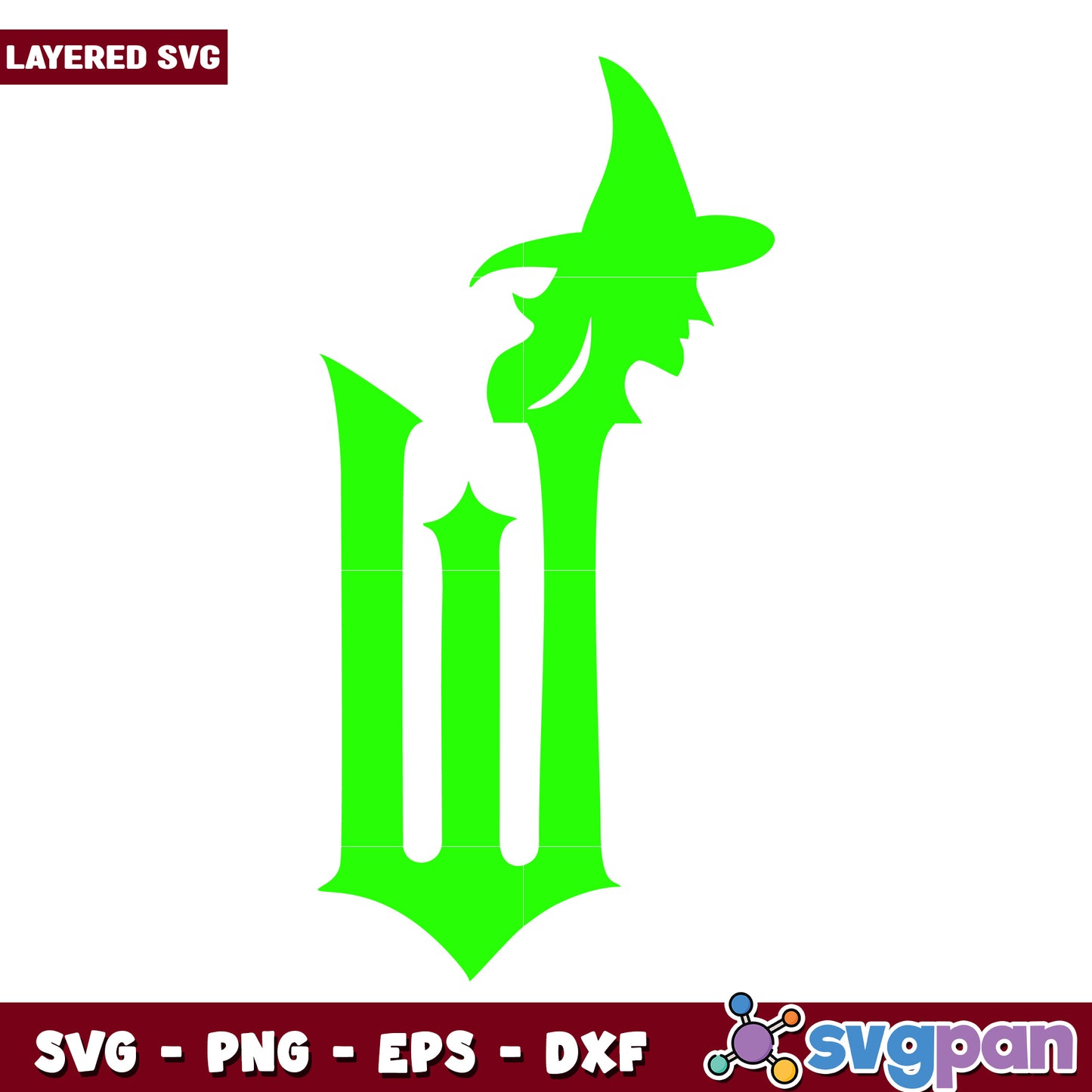 The wicked green design svg, halloween svg, elphaba silhouette svg