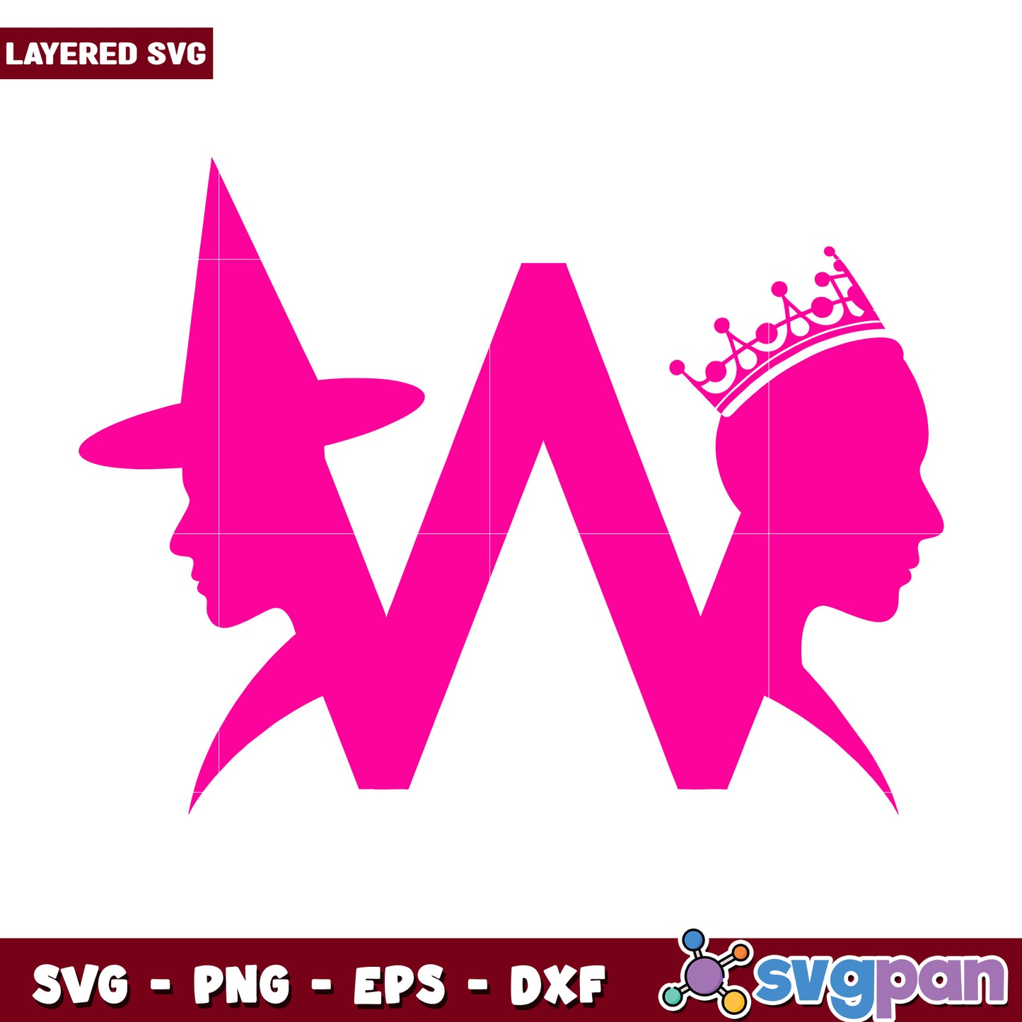 The wicked pink letters svg, halloween svg, elphaba silhouette svg