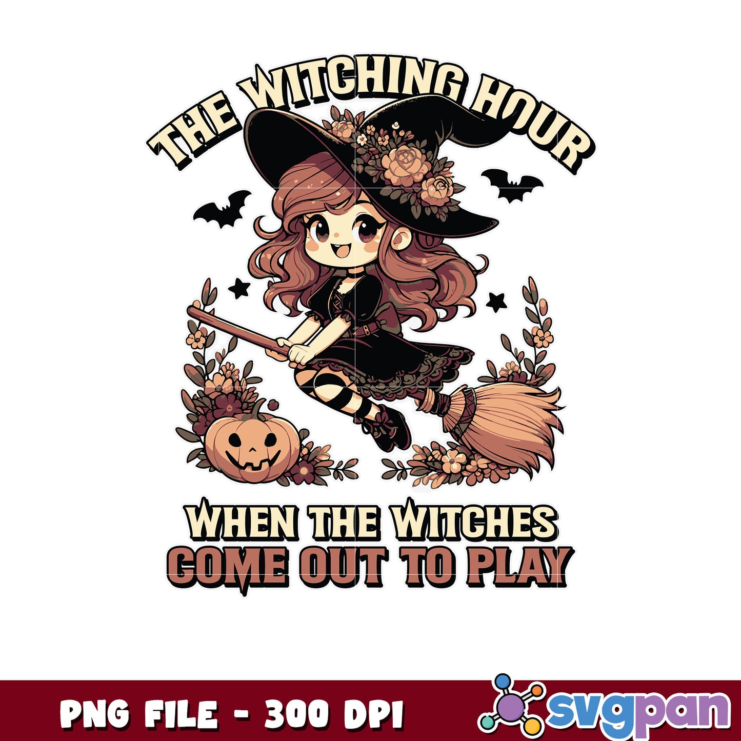 The witching hour png, greatest time of the year png, halloween fall png