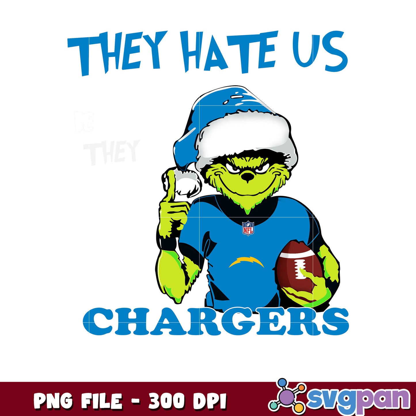 They hates us because they ain't us chargers png, ginch nfl png, nfl team png