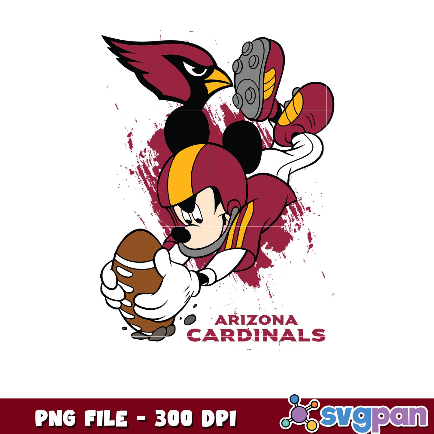 They not like us arizona cardinals mickey mouse design png, nfl games today, rugby american png