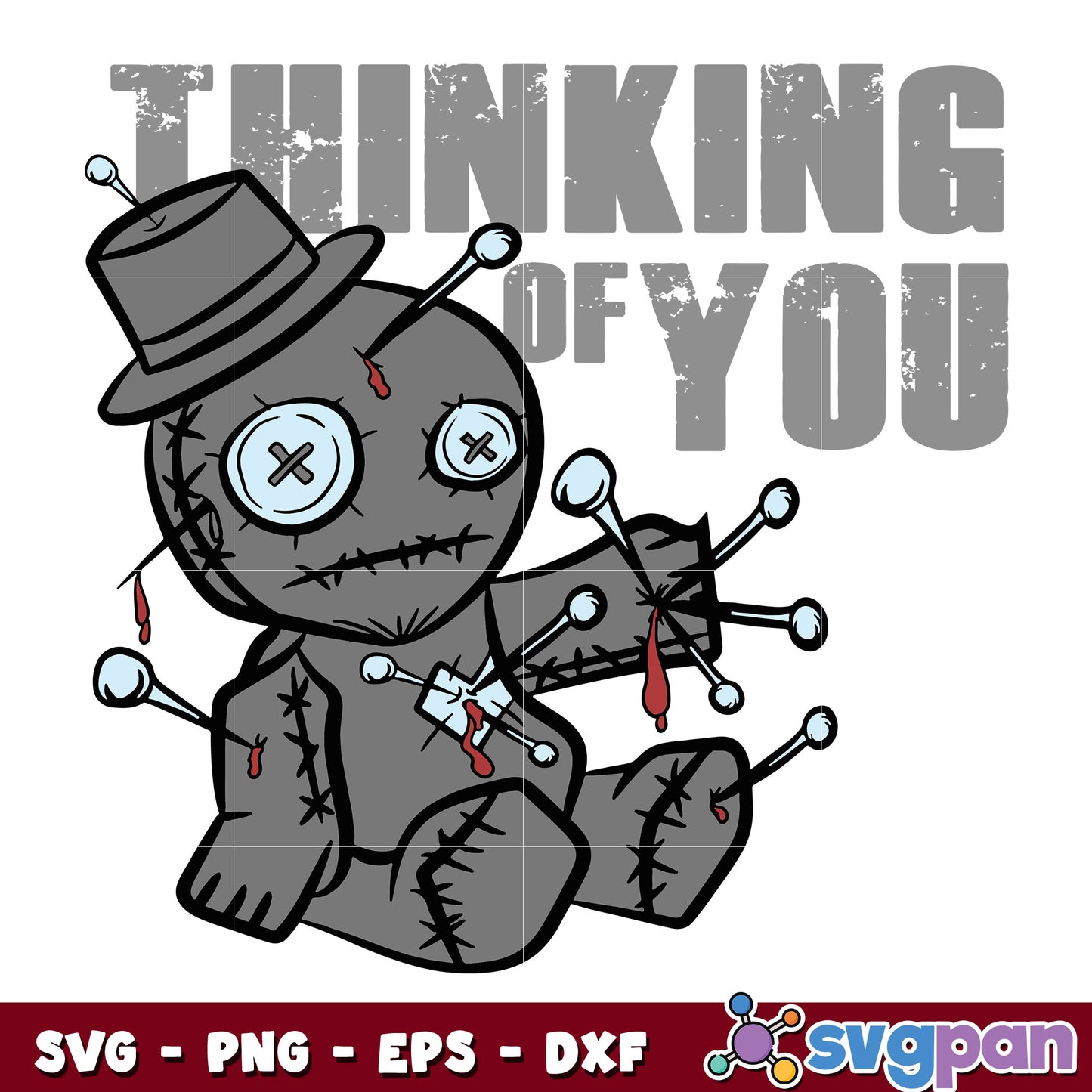 Thinking Of You Funny Halloween Voodoo Doll svg