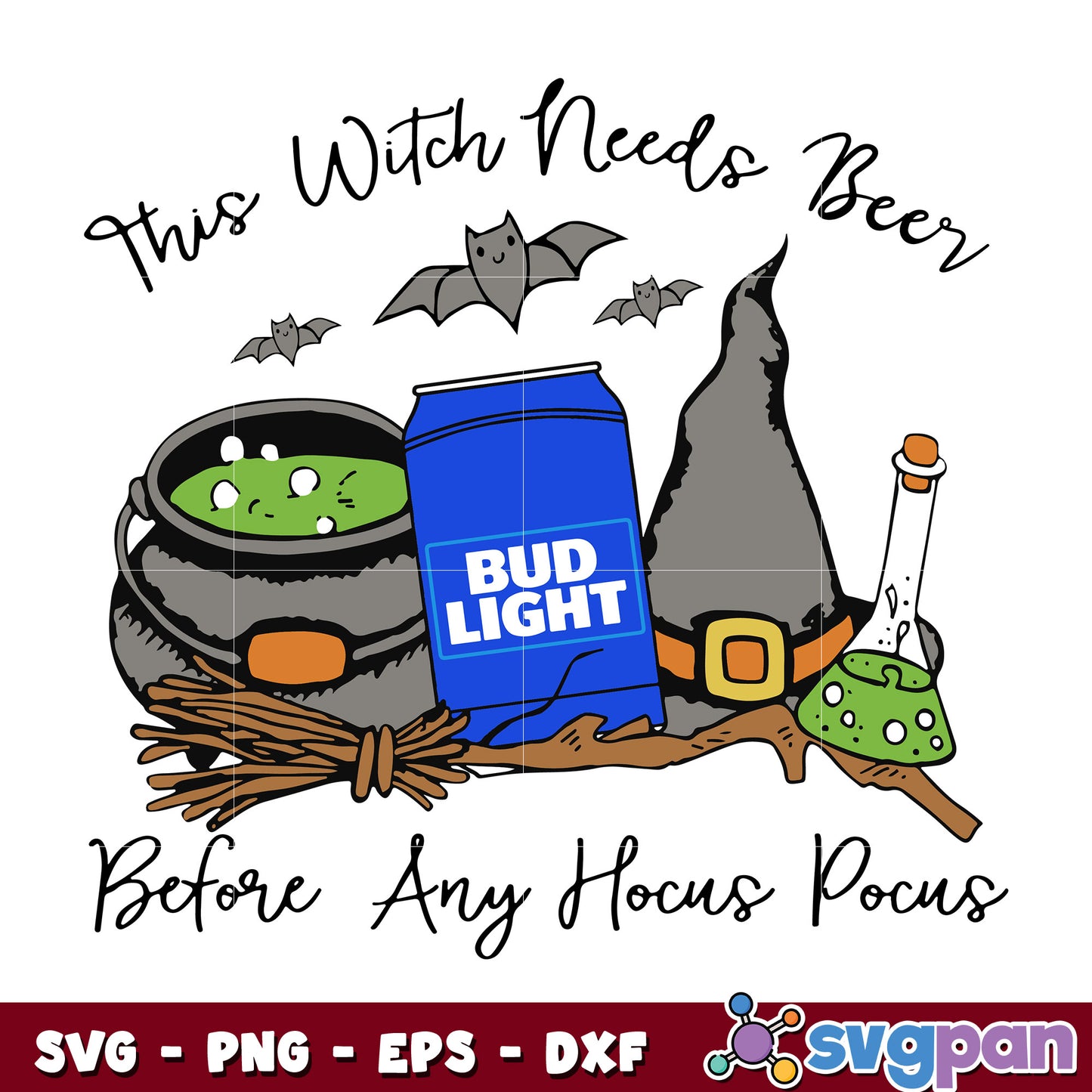This Witch Needs Beer Bud Light svg