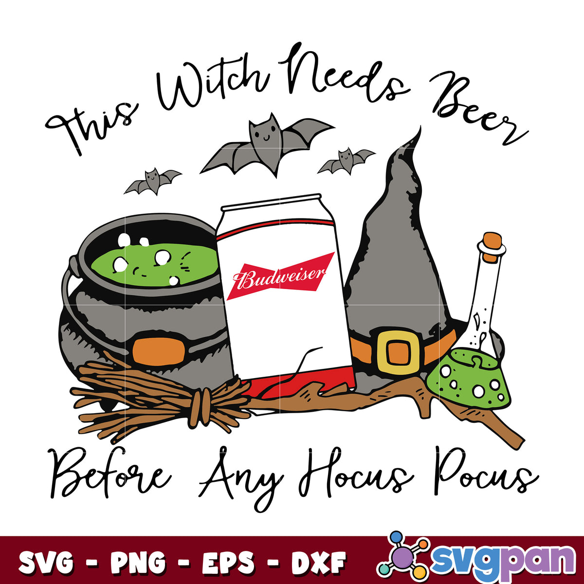 This Witch Needs Beer Budweiser svg