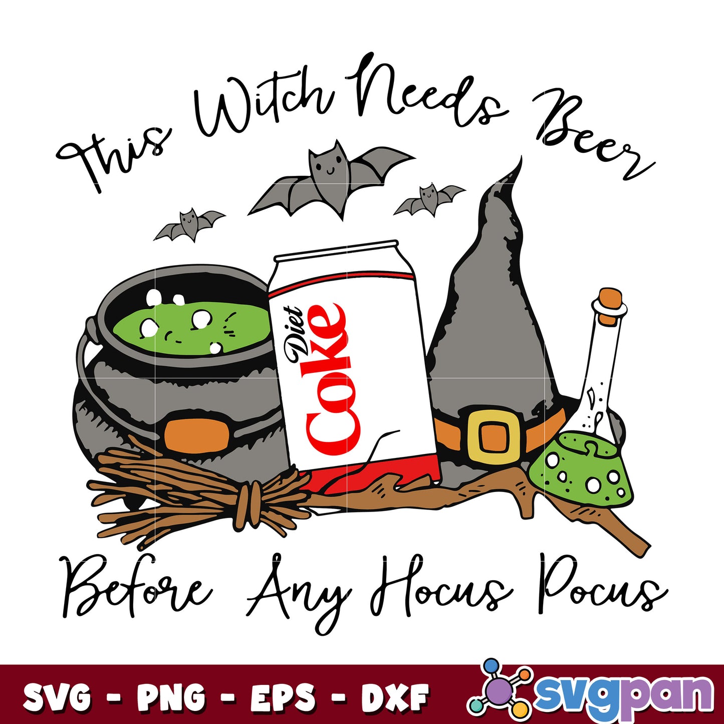 This Witch Needs Beer Diet Coke svg