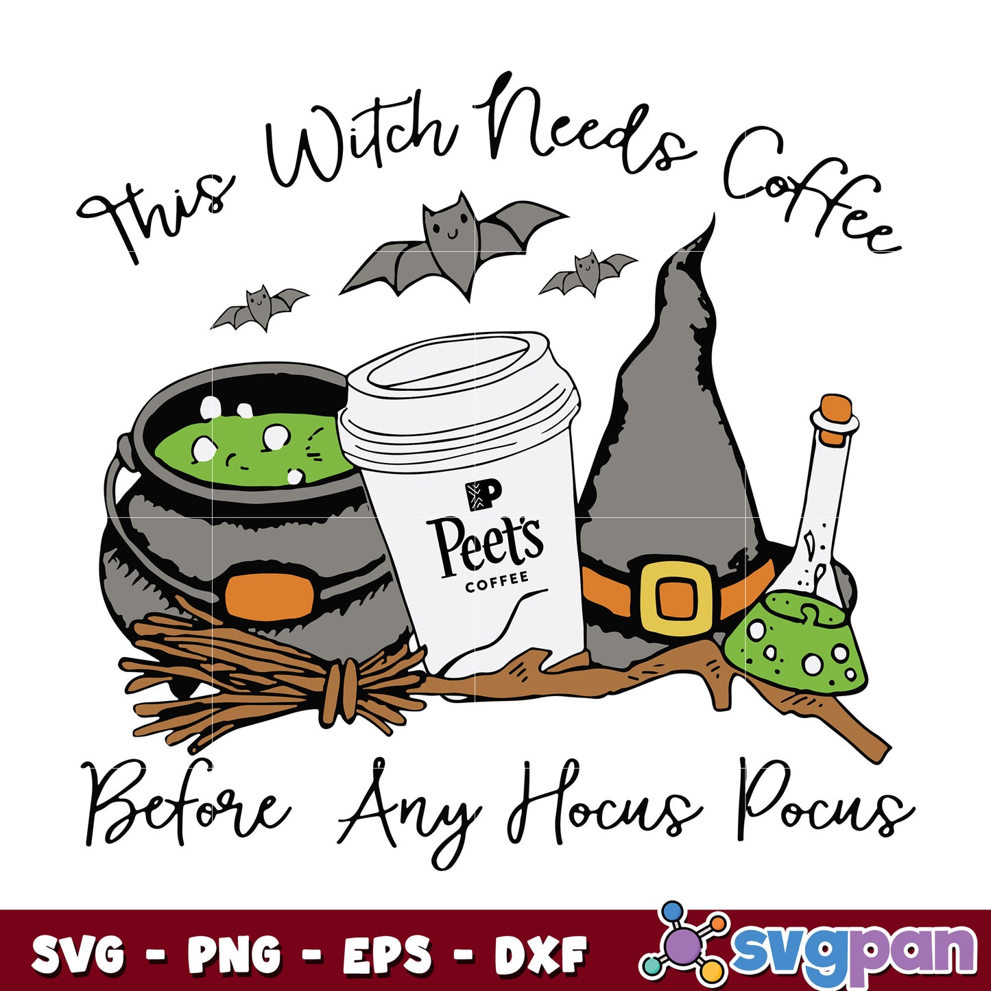 This Witch Needs Coffee Peet's svg