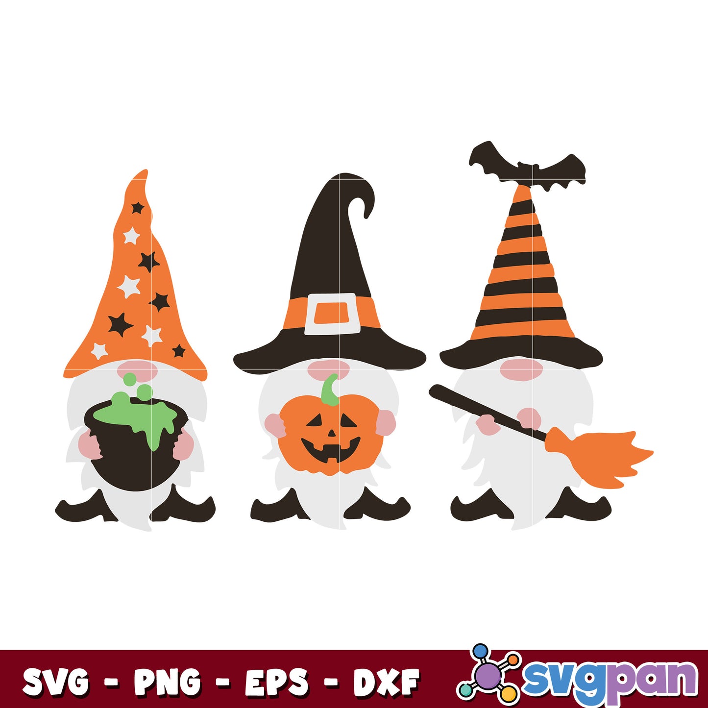 Three Gnome Halloween svg