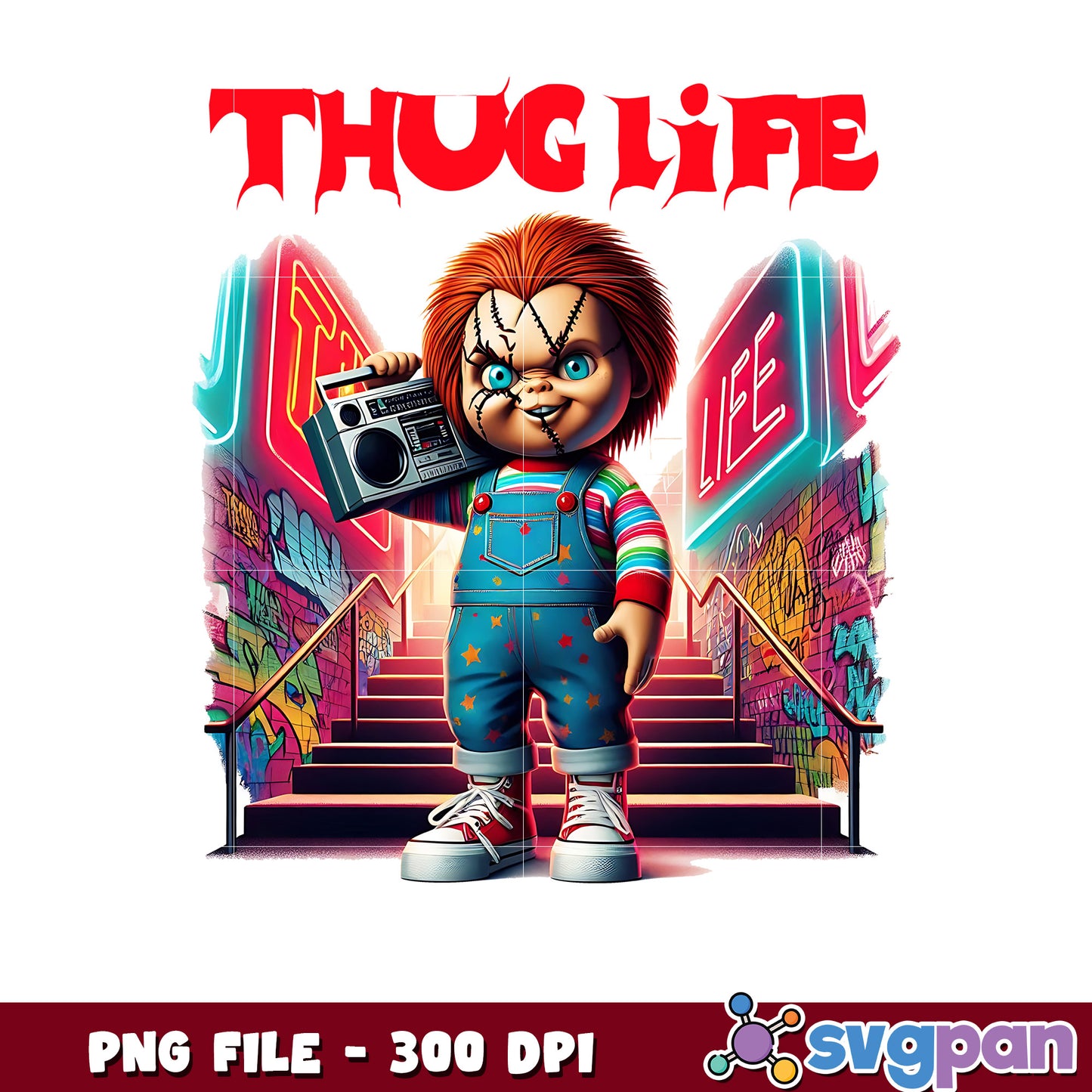 Thug life chucky png, halloween vacation png, halloween toys png