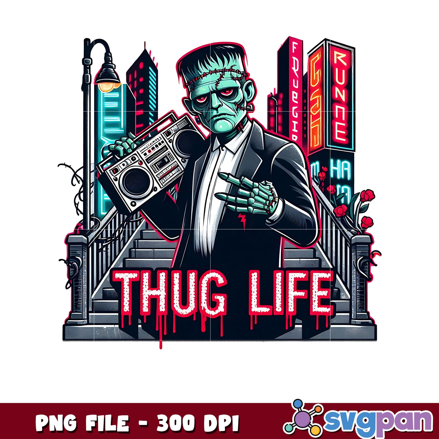 Thug life frank png, halloween vacation png, halloween toys png
