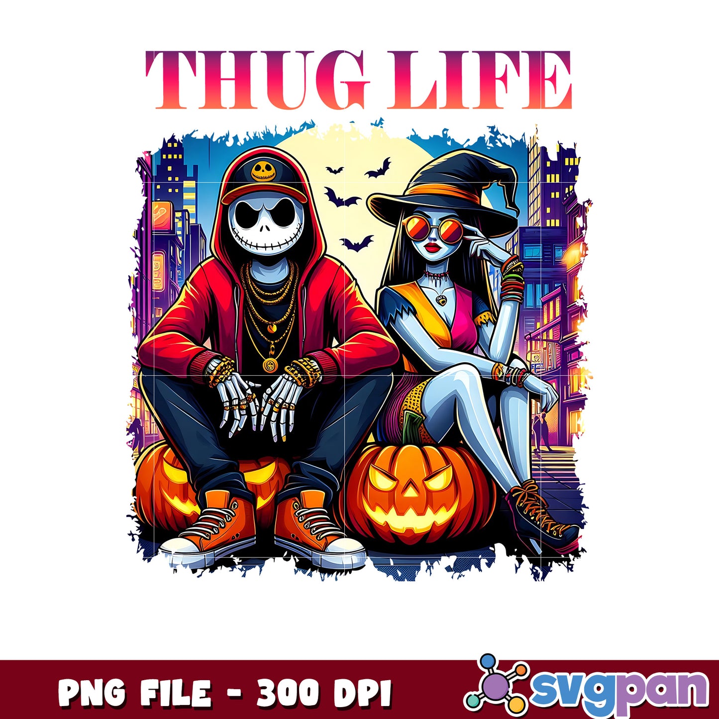 Thug life halloween design png, spooky halloween png, halloween candy png