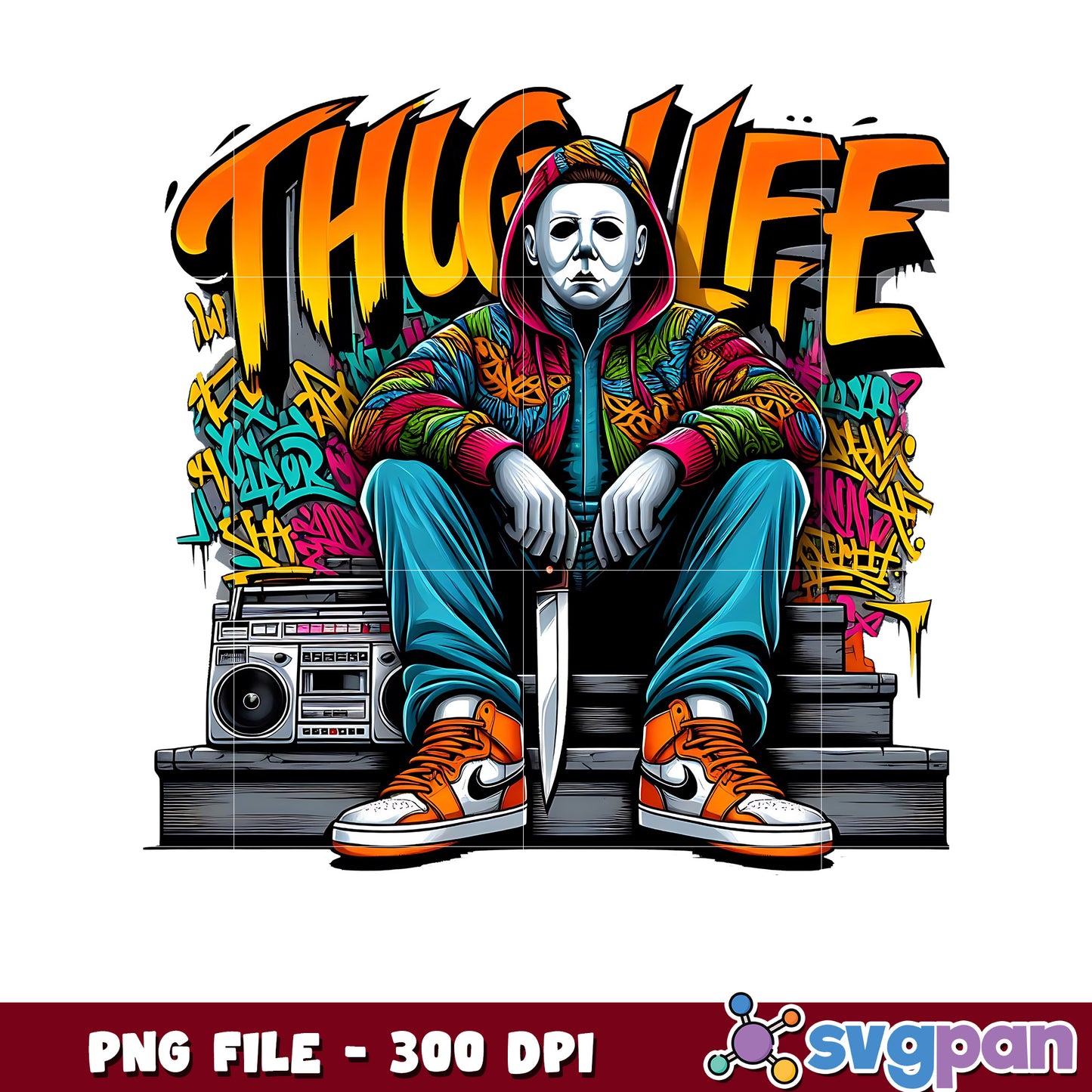 Thug life mychael myers png, halloween vacation png, halloween toys png