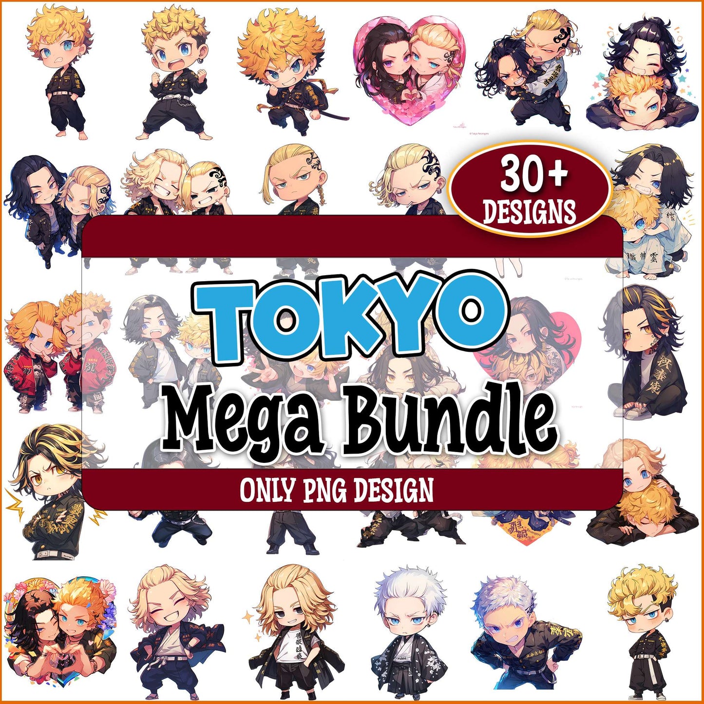 Tokyo revengers chibi png bundle