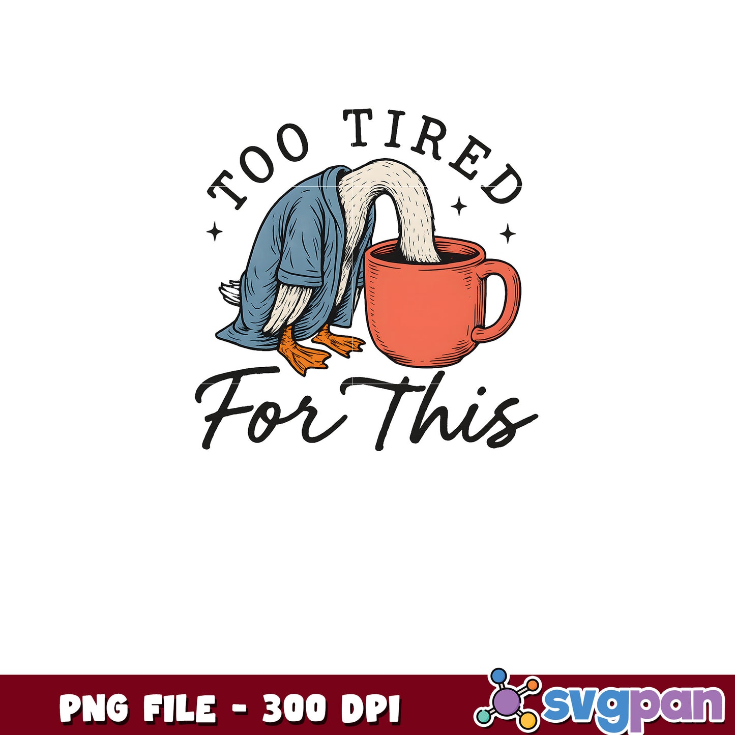 Too Tired For This Funny Duck PNG