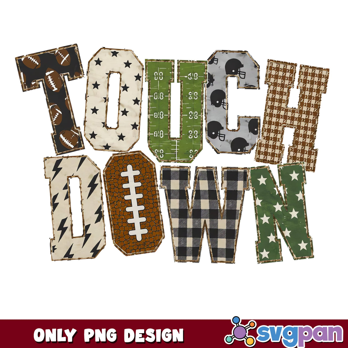 Touchdown Football PNG, Game Day Sublimation PNG, Football PNG