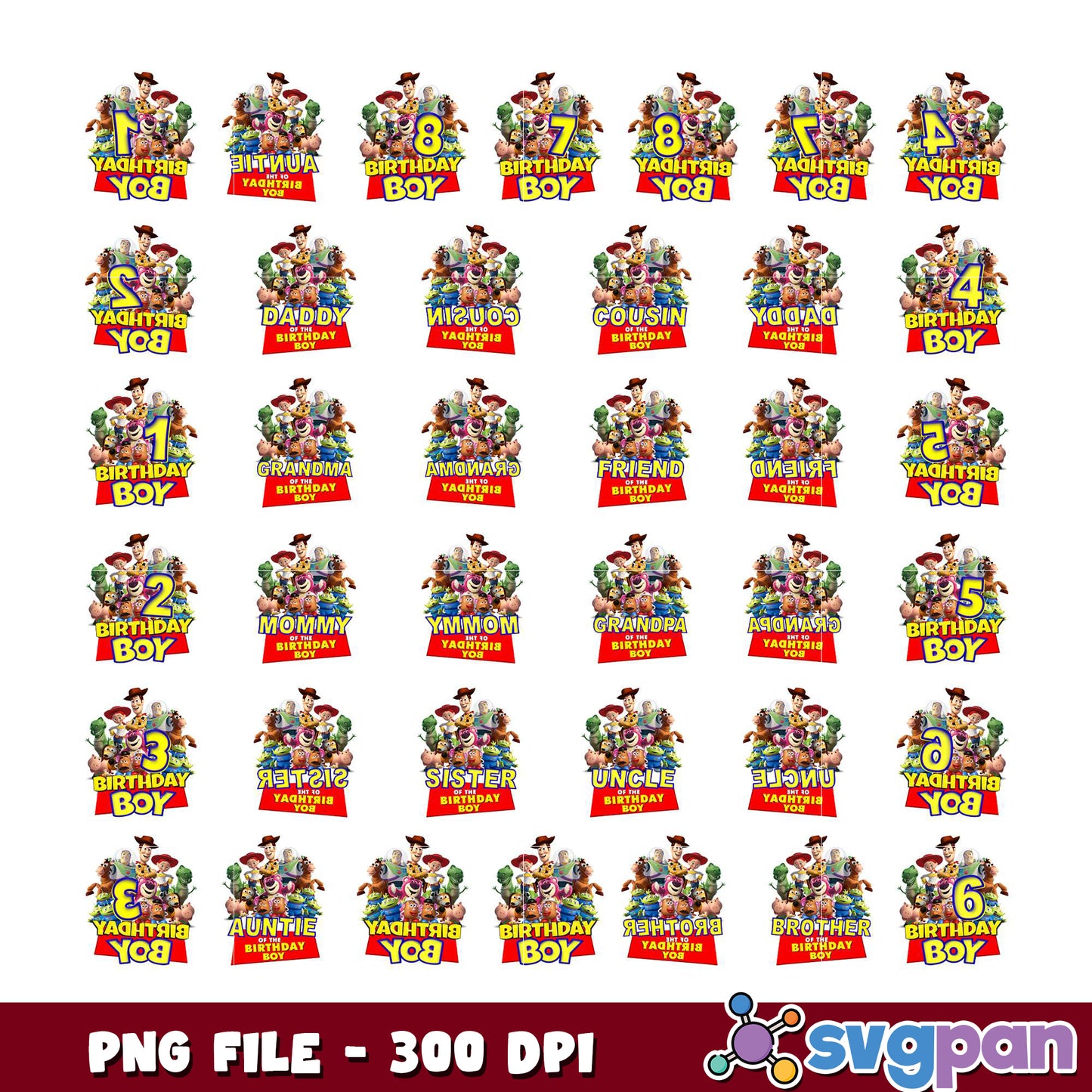 Toy Story Birthday Boy PNG Bundle