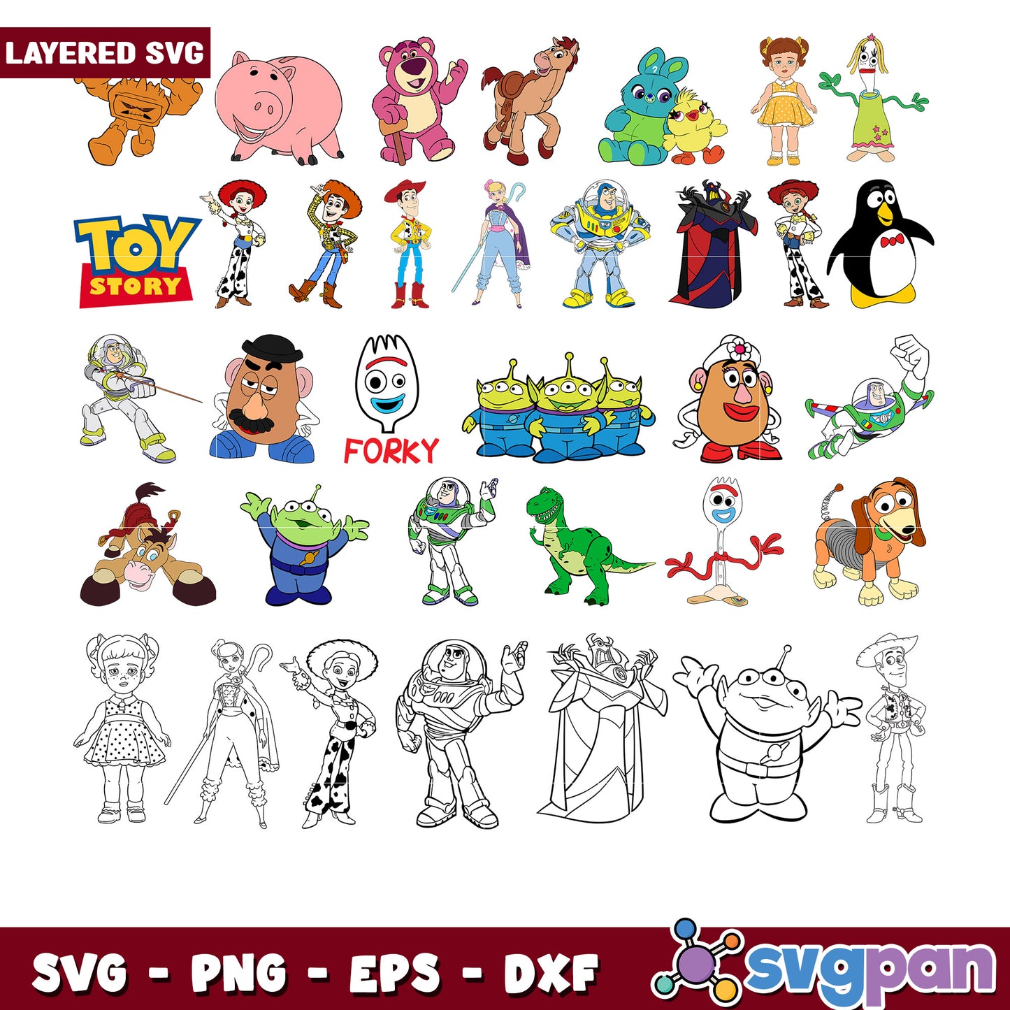 Toy Story Bundle SVG Layered Clipart Collection