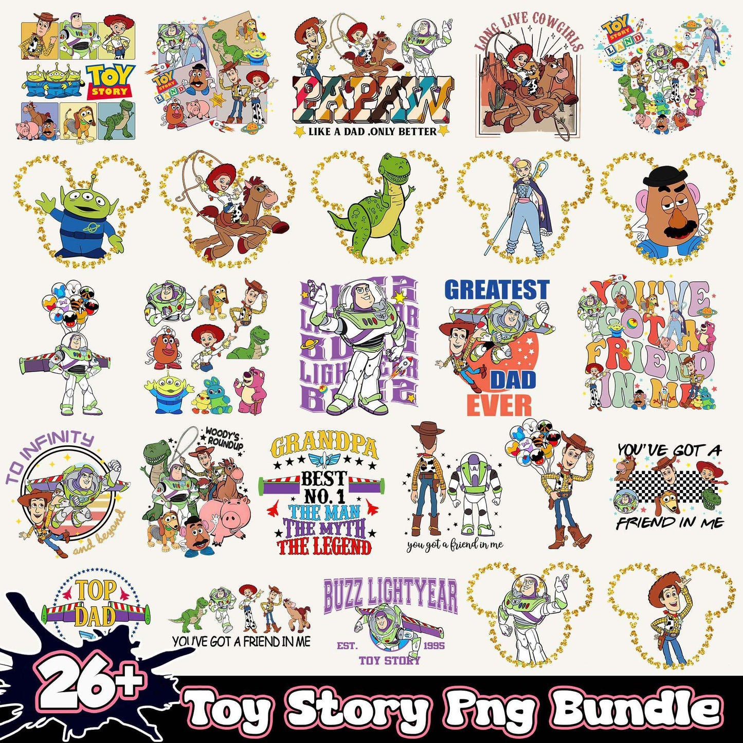 Toy Story PNG Bundle 26 Designs