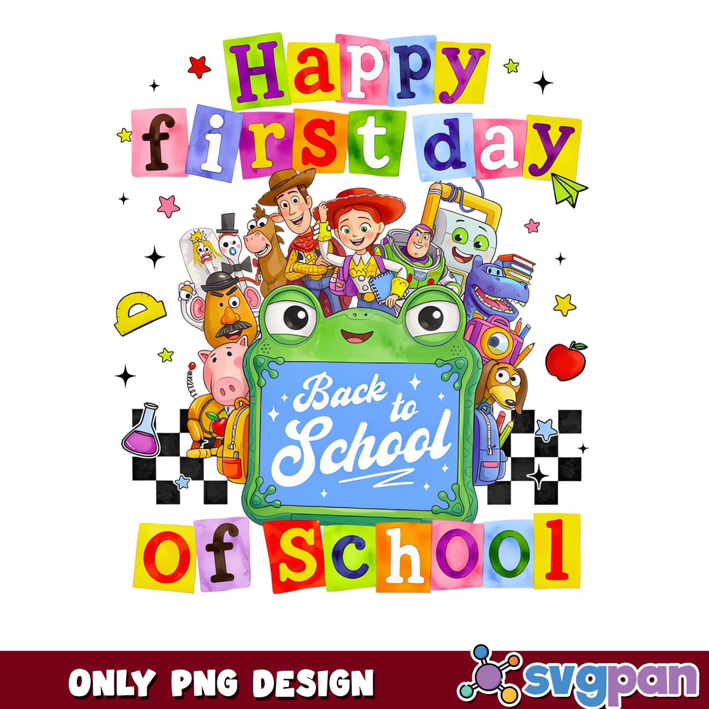 Toy Story Back To School PNG, First Day Of School PNG, Disney PNG