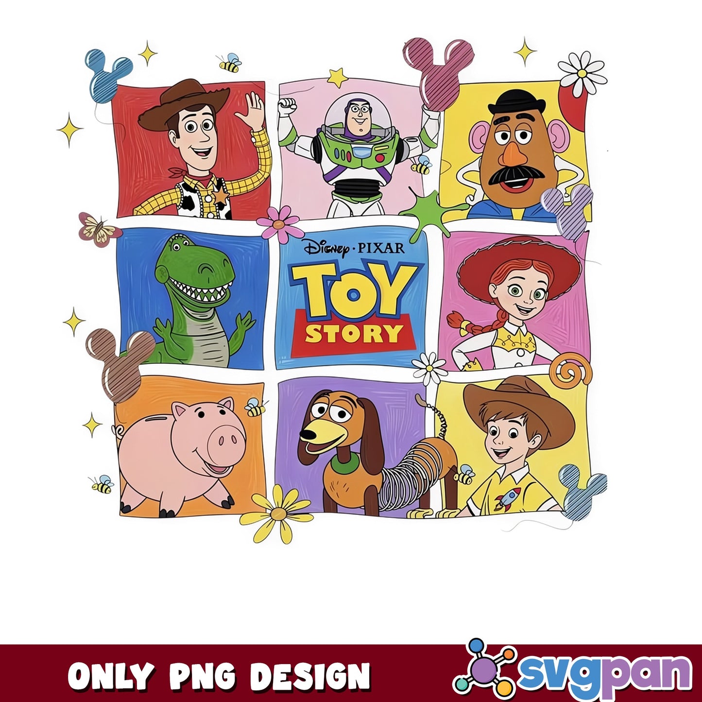 Toy Story Characters Bundle PNG, Disney Pixar PNG, Woody PNG