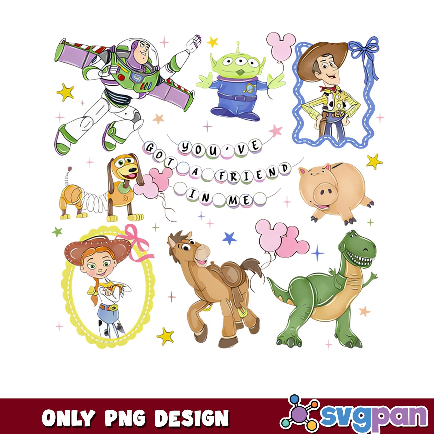 Toy Story Characters Bundle PNG, Woody Buzz Lightyear PNG, Disney PNG