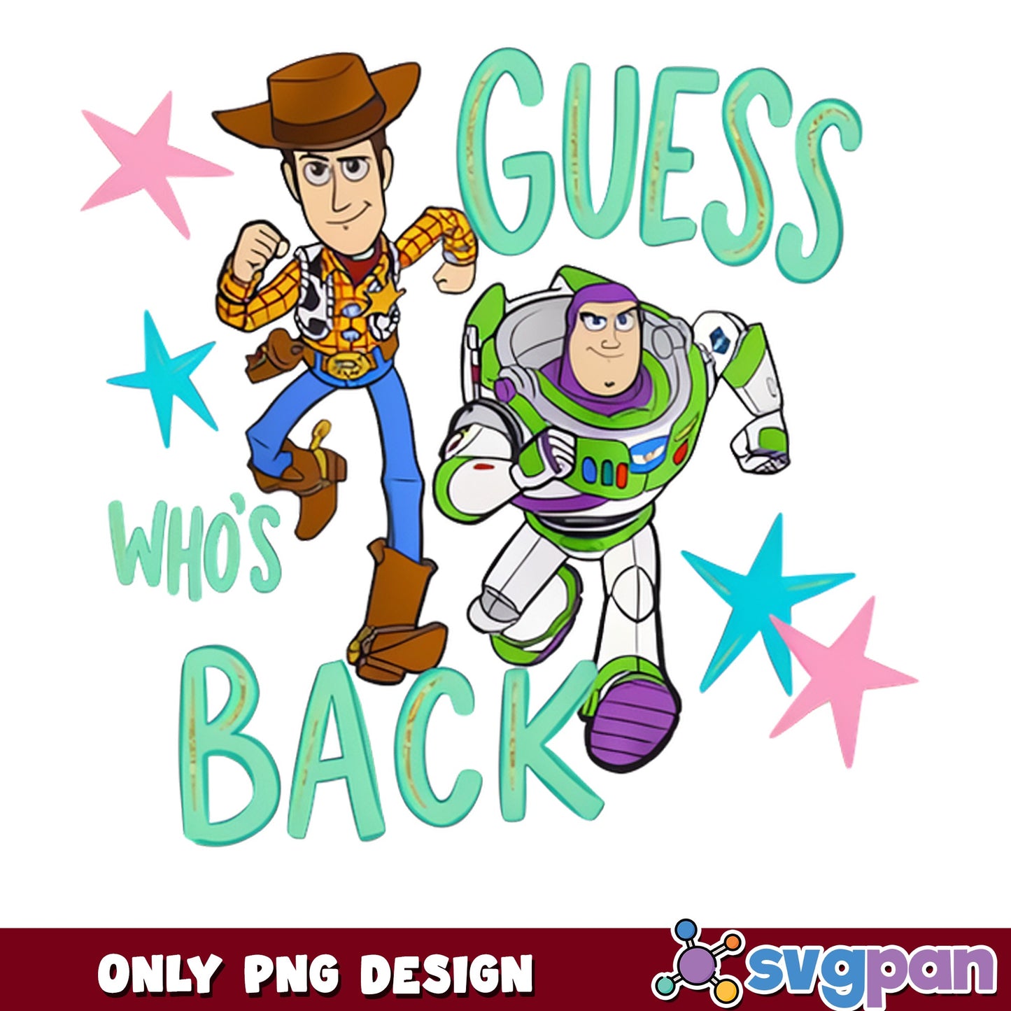 Toy Story Guess Whos Back PNG, Woody Buzz PNG, Disney PNG