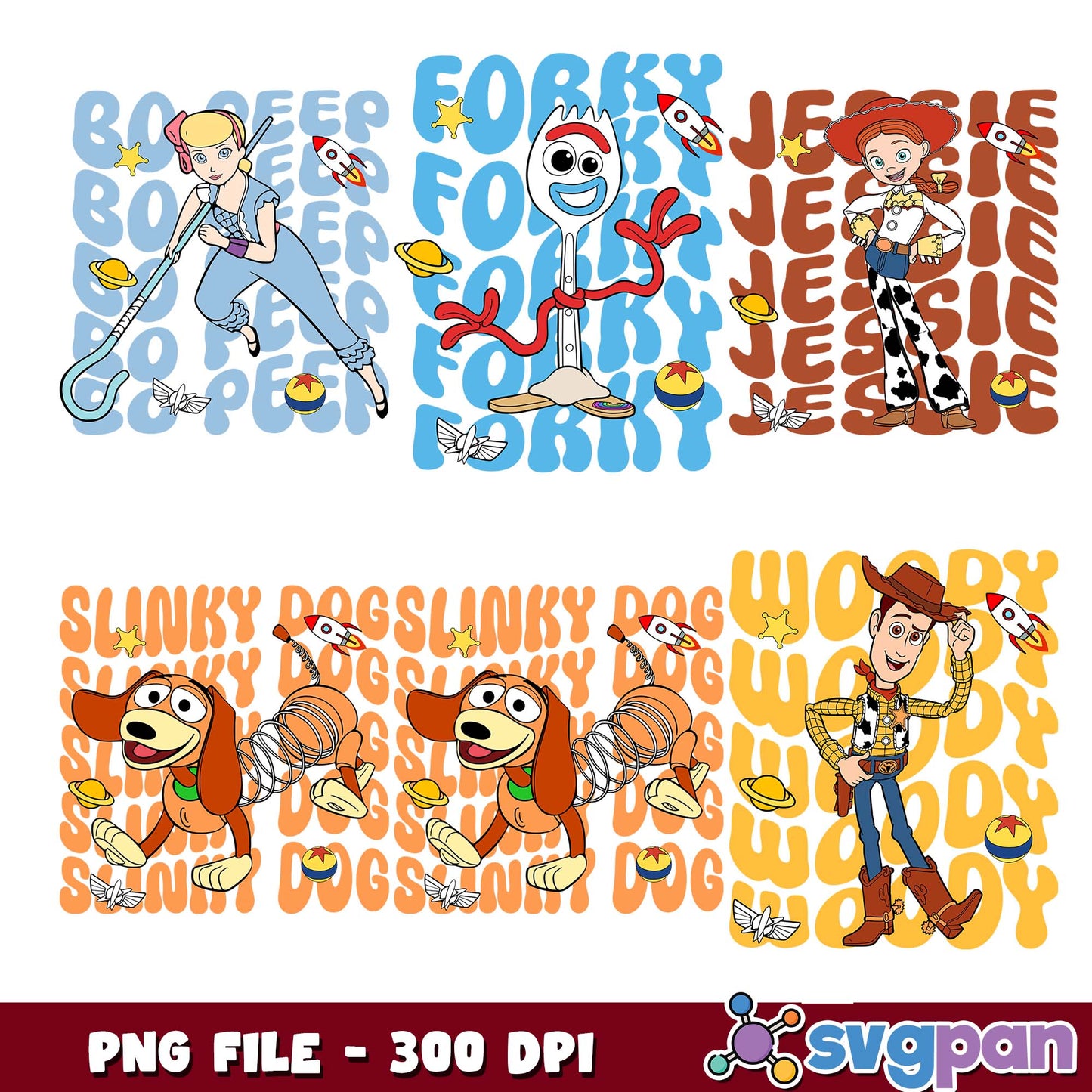 Toy story characters design png bundle