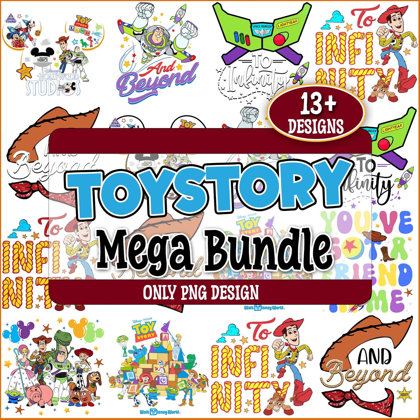 Toy story designs png bundle