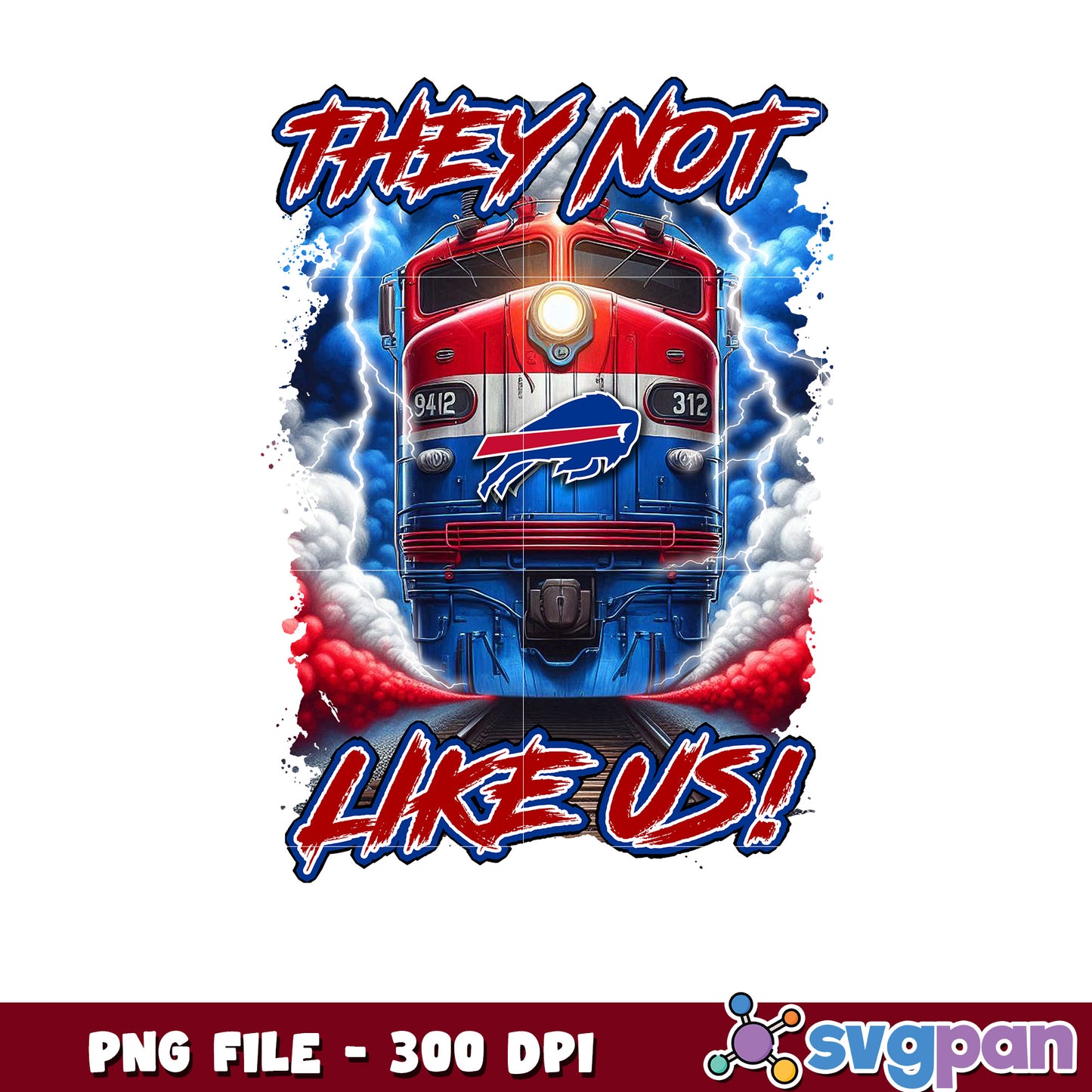 Train of buffalo bills team design png, national football league png, nfl png