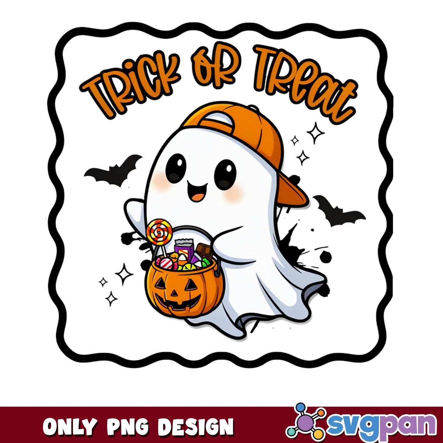 Trick Or Treat Ghost Halloween PNG, Cute Ghost PNG, Halloween PNG