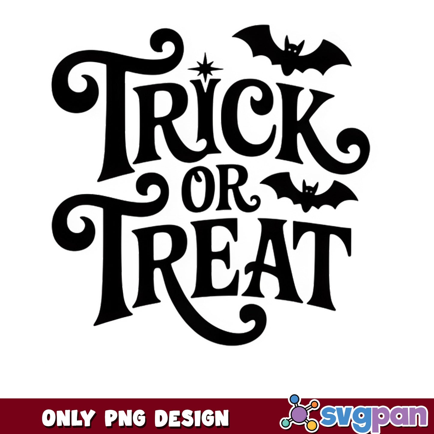Trick Or Treat Halloween PNG, Spooky Bat Design PNG, Halloween PNG