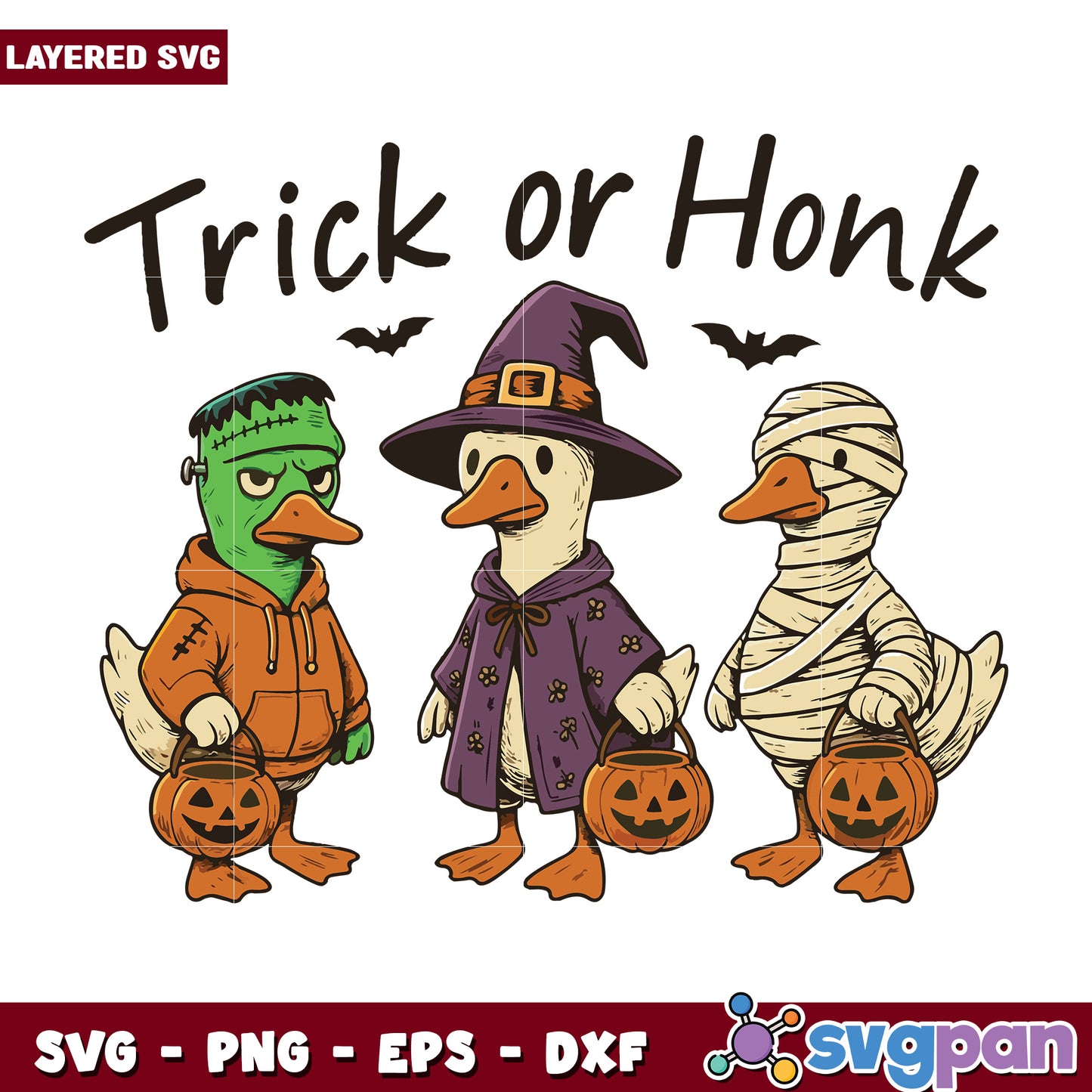 Trick or honk goose svg, halloween toys svg, halloween movies svg