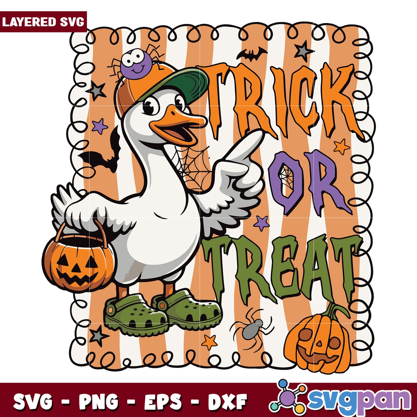Trick or treat goose svg, spooky season svg, halloween vacation svg