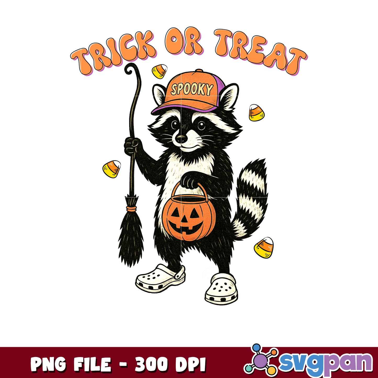 Trick or treat rocket racoon png, halloween quotes png, halloween design png