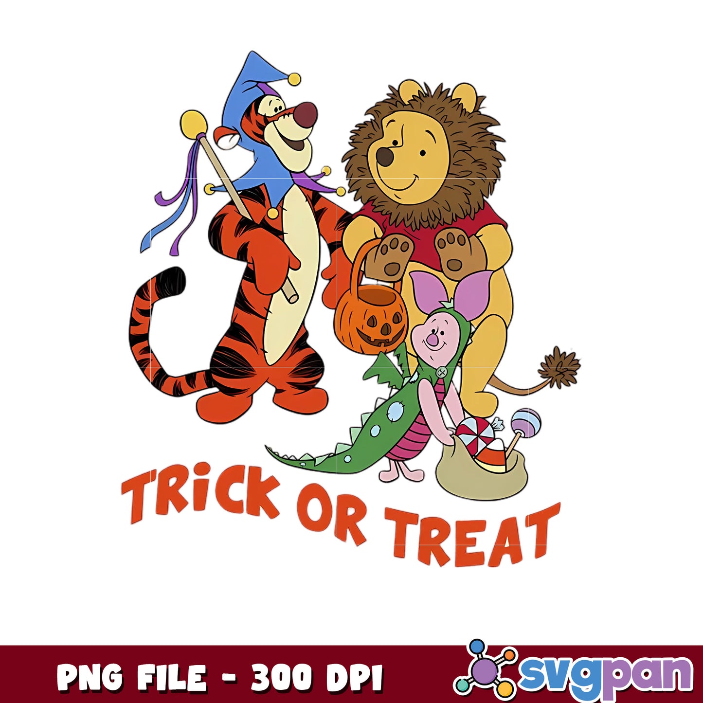 Trick or treat squad png, halloween winnie the pooh png, halloween costumes png