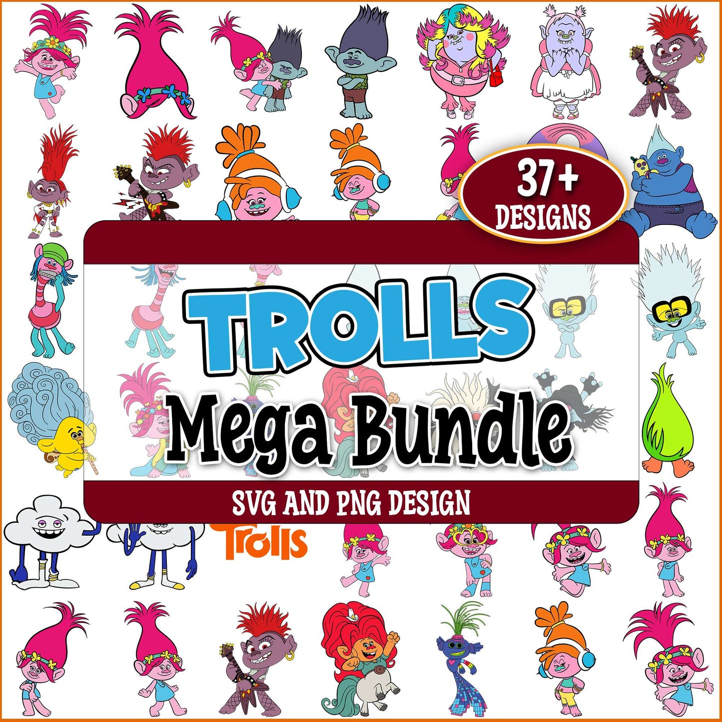 Trolls set design svg bundle