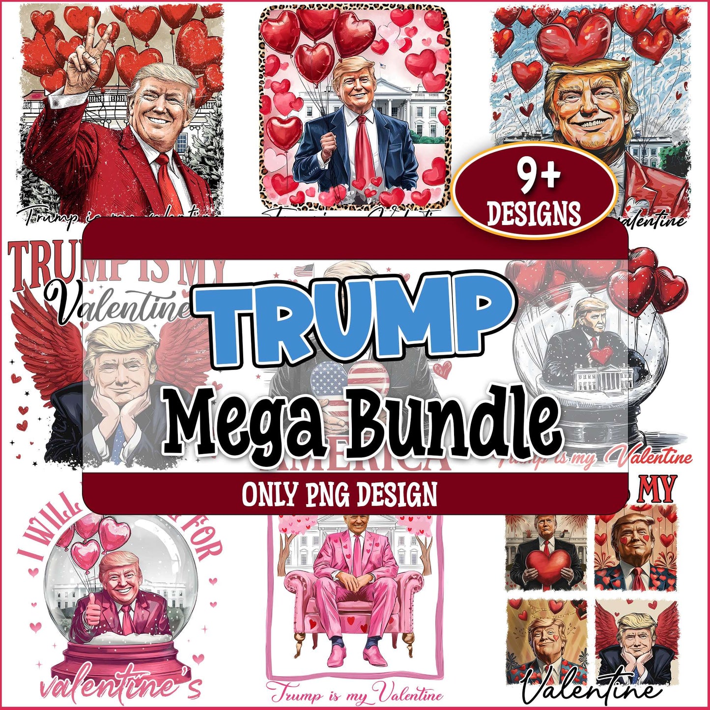 Trump valentine png bundle