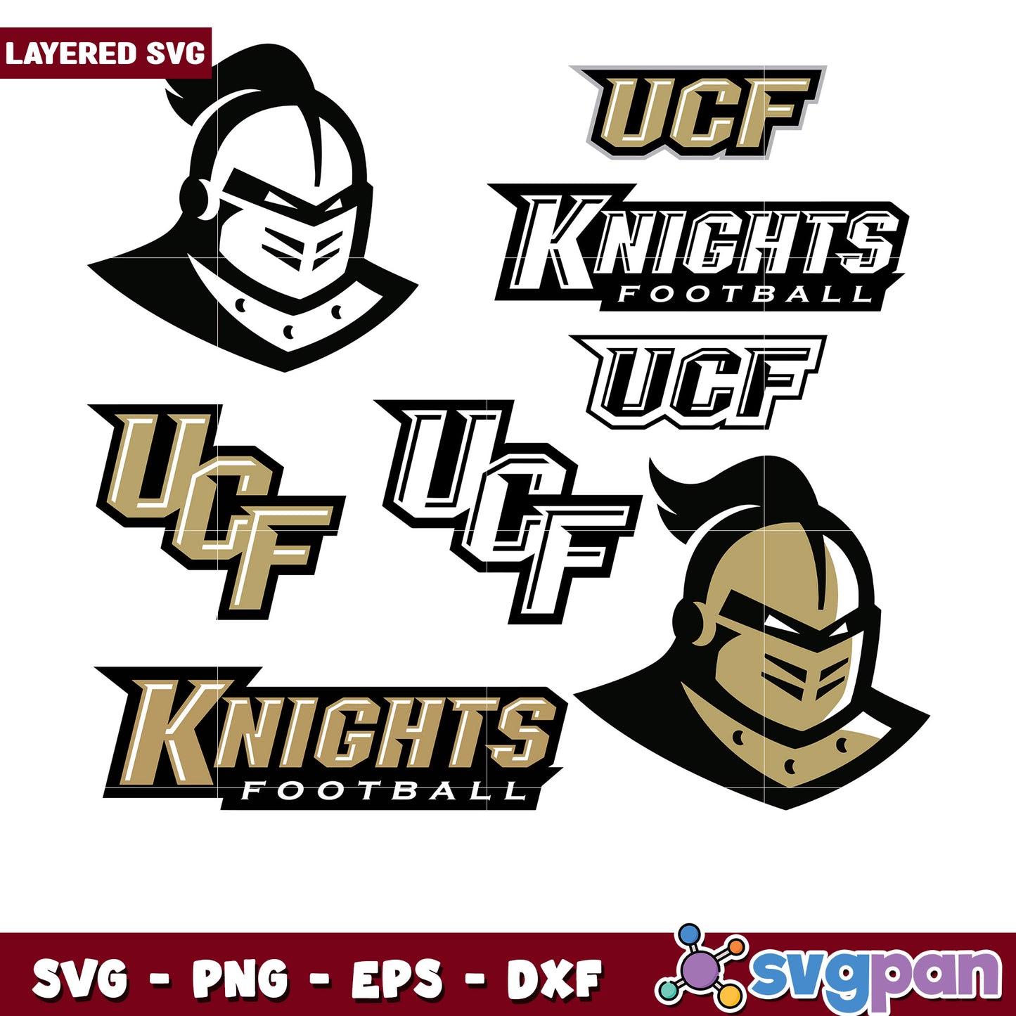 UCF Knights Football Bundle SVG Clipart Set