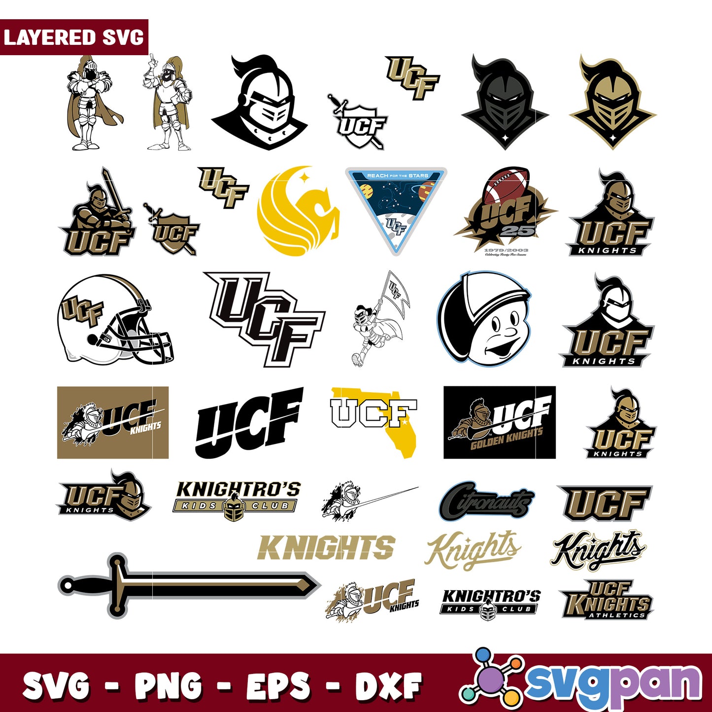 UCF Knights Logo Bundle SVG Files