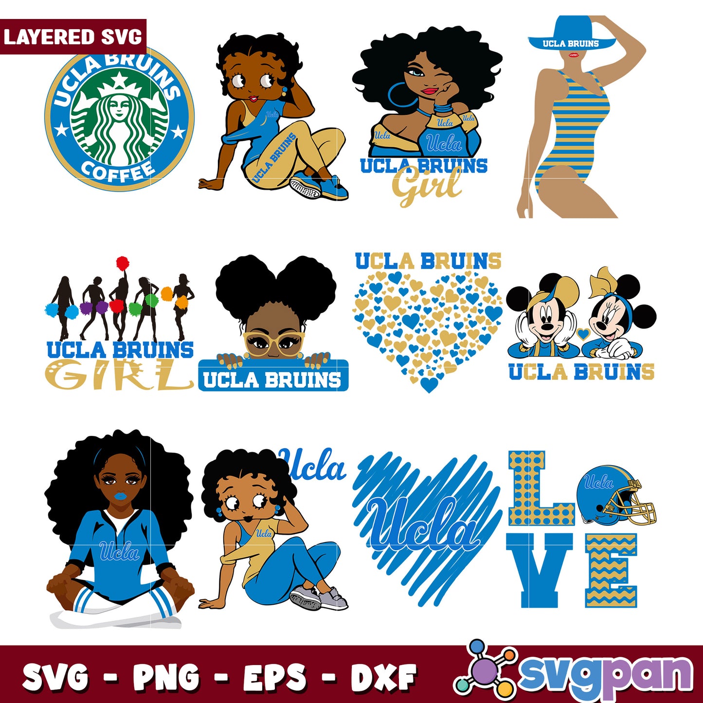 UCLA Bruins SVG Bundle Layered Designs for Cricut