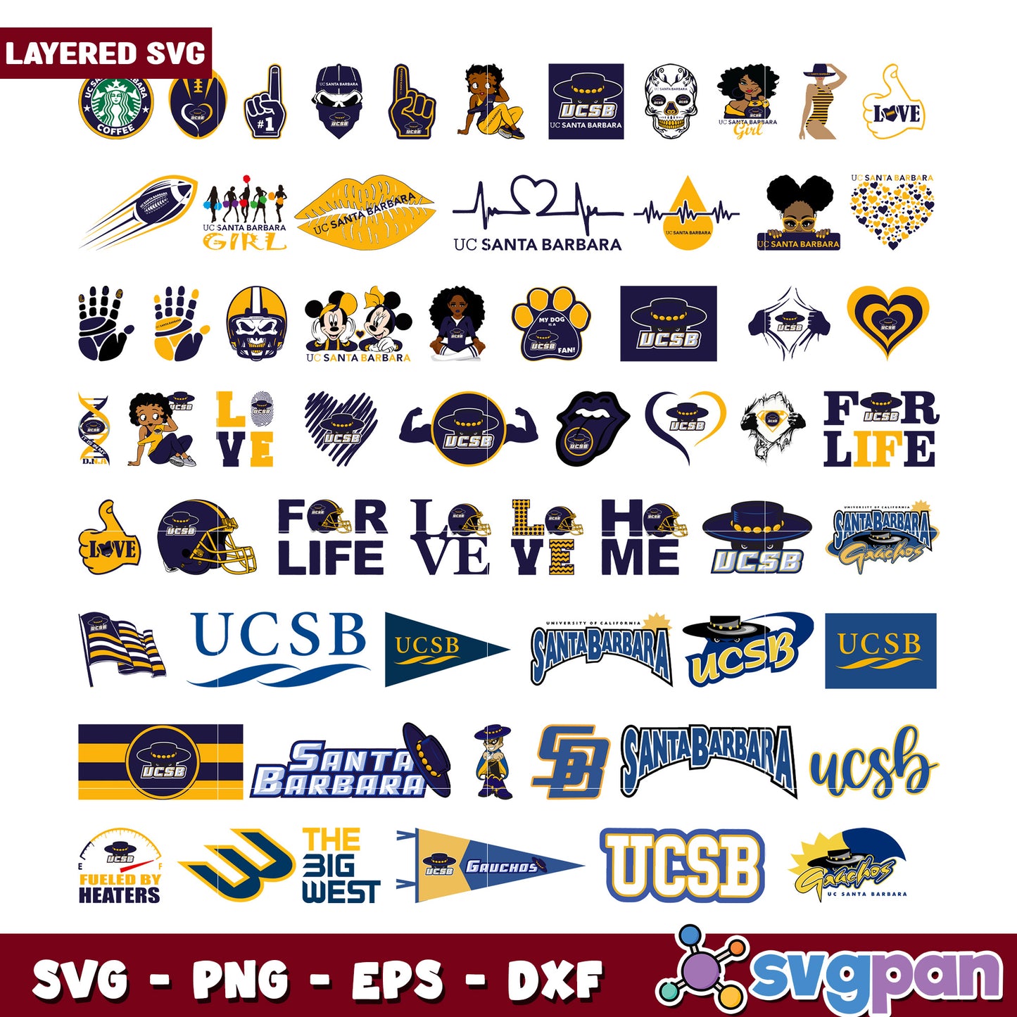 UCSB SVG Bundle Layered Designs