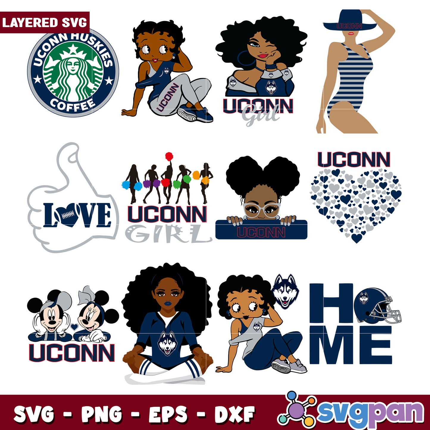 UConn Huskies SVG Bundle for Creative Designs