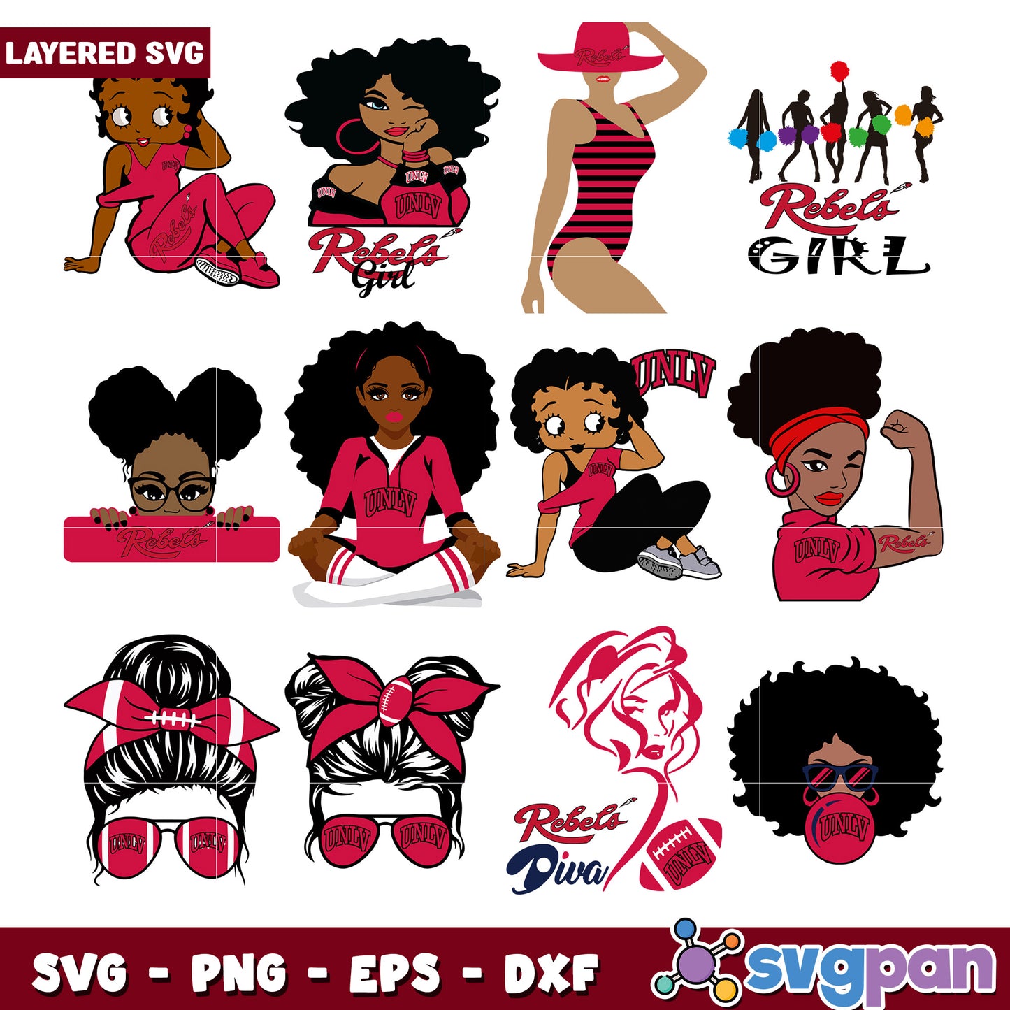 UNLV Rebels Girl SVG Bundle