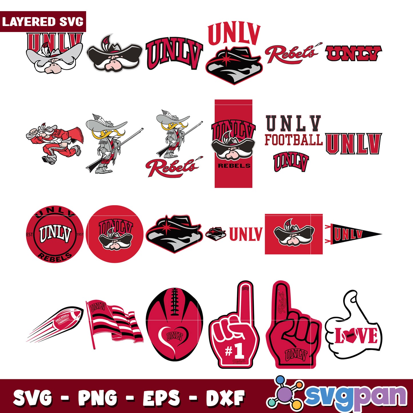 UNLV Rebels SVG Bundle Logos & Graphics