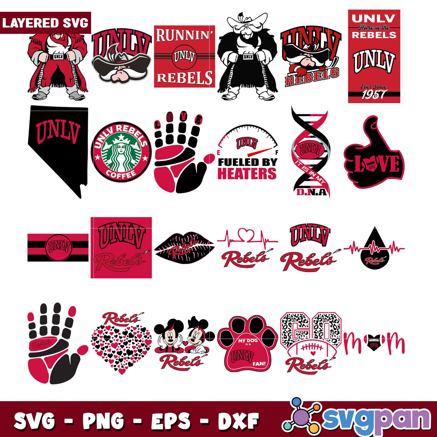 UNLV Rebels SVG Bundle for Creative Projects