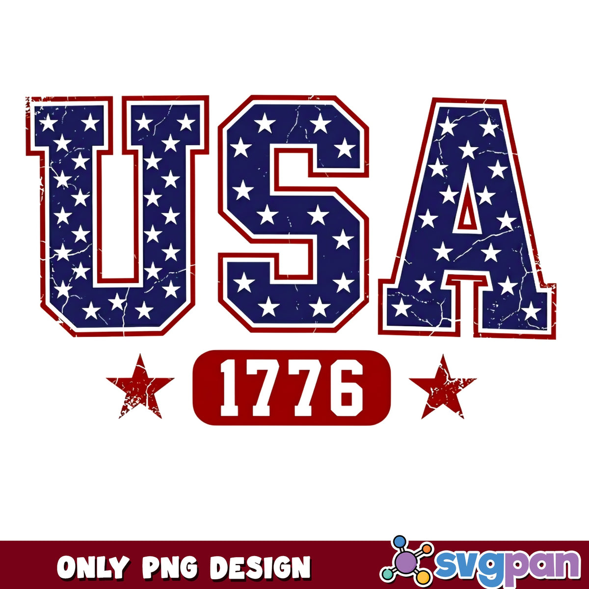 USA 1776 Distressed PNG, 4th Of July PNG, Patriotic American PNG