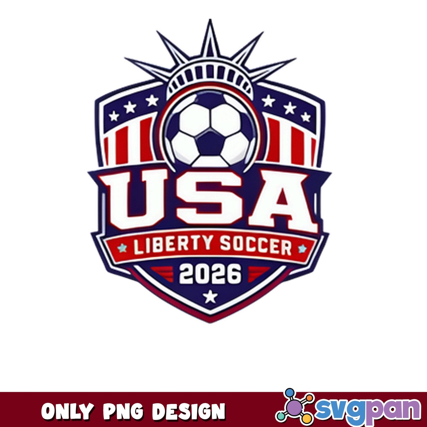 USA Liberty Soccer 2026 PNG, American Soccer PNG, Football PNG
