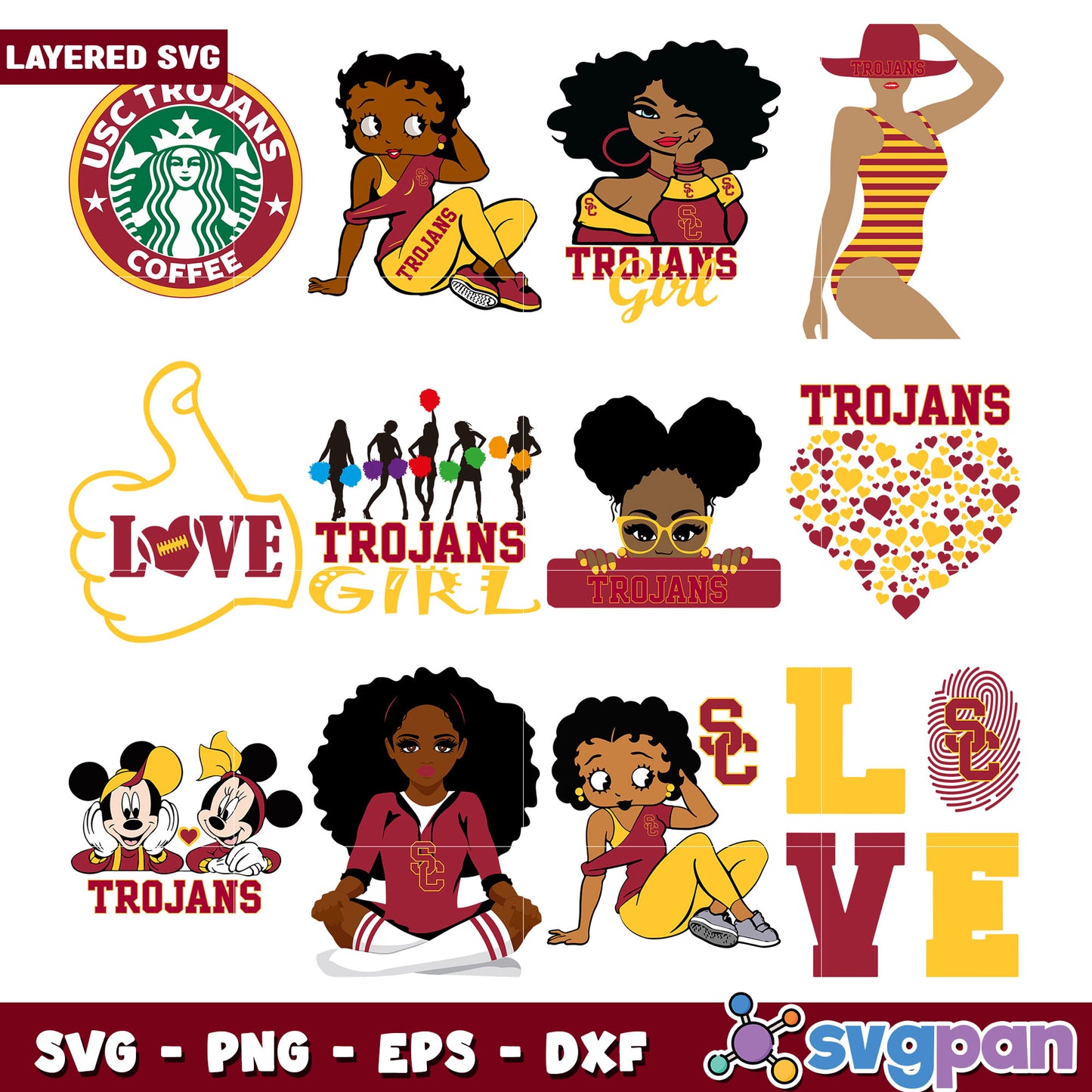 USC Trojans SVG Bundle Girl Power Designs