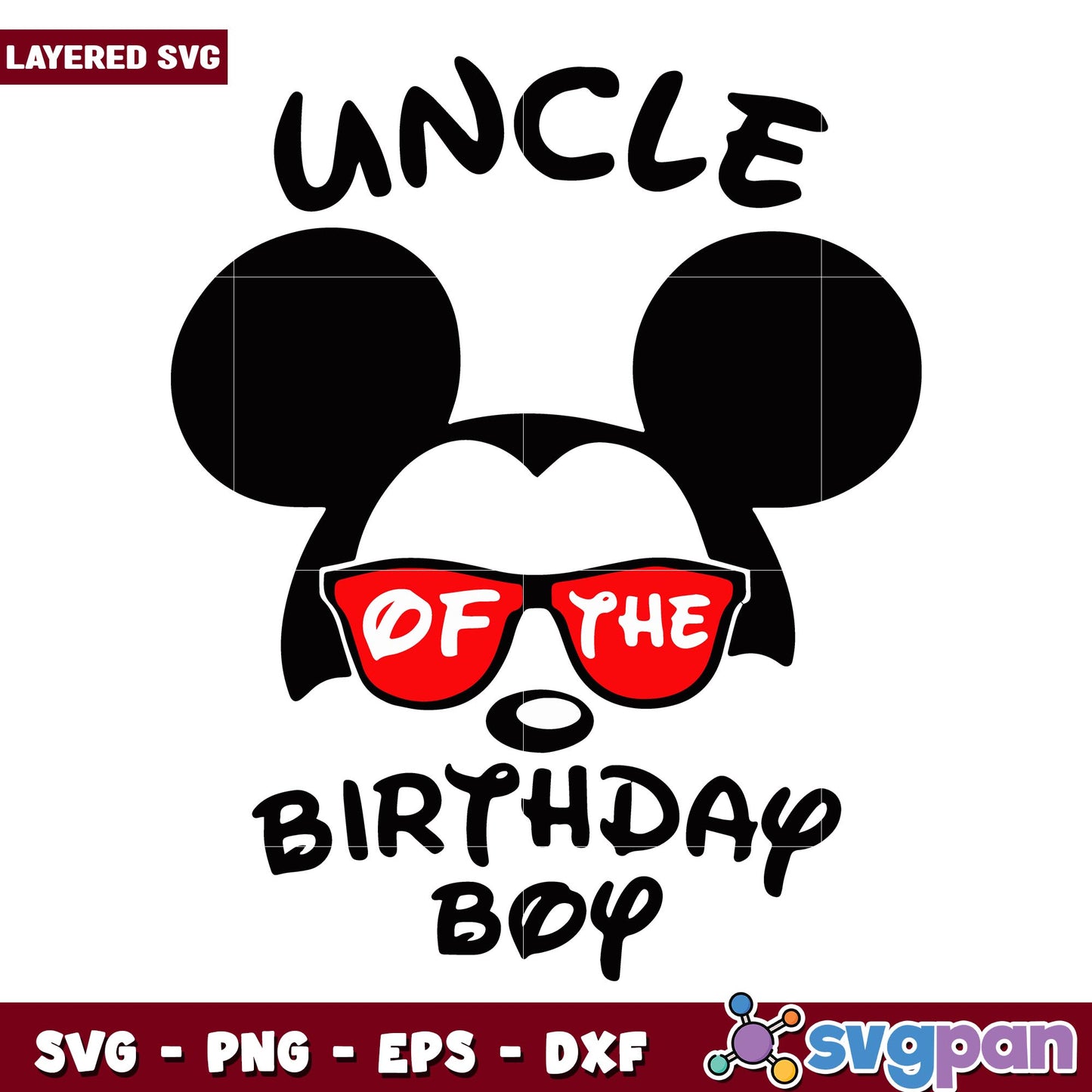 Uncle of the birthday boy svg, Disney characters svg, Digital Download