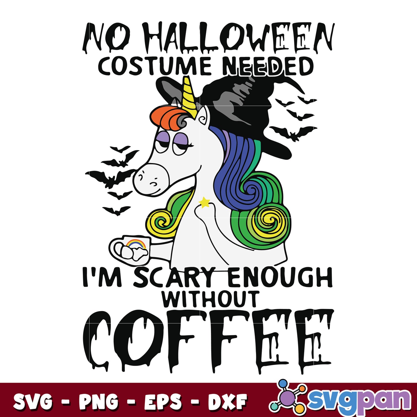 Unicorn No Halloween svg